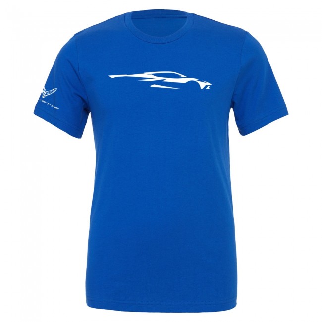 C8 Corvette, Next Generation Corvette Silhouette Jersey Tee Shirt - Royal Blue C8 Corvette, Next Generation Corvette Silhouette Jersey Tee Shirt - Royal Blue