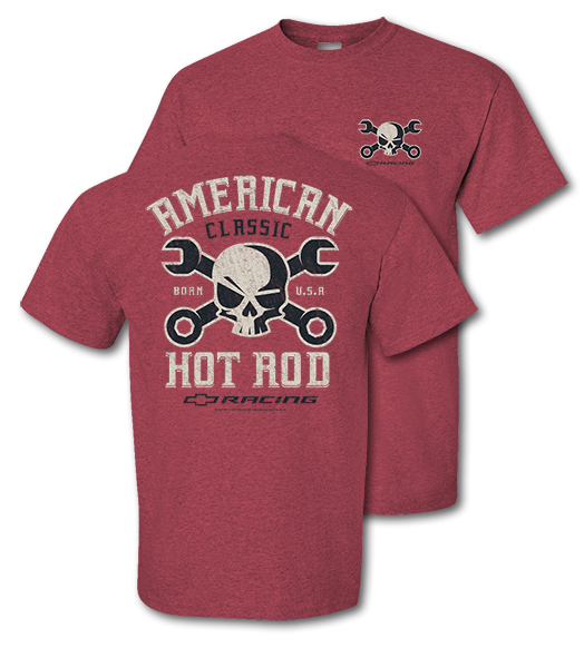 Chevrolet American Classic Hot Rod Mr Crosswrench Heather Cardinal T-shirt Chevrolet American Classic Hot Rod Mr Crosswrench Heather Cardinal T-shirt