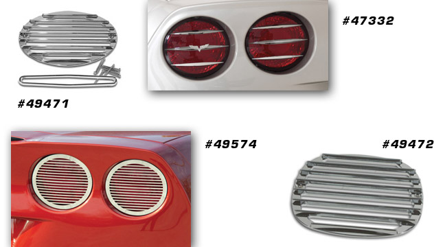 Taillight Louver Set - Chrome Billet, C5 Corvette