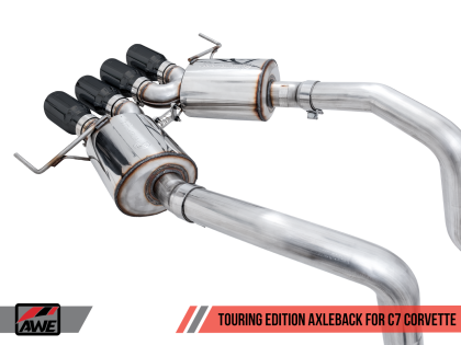 AWE Touring Edition Axleback Exhaust for C7 Corvette Stingray, Z51, Grand Sport, Z06, ZR1,  Diamond Black Tips