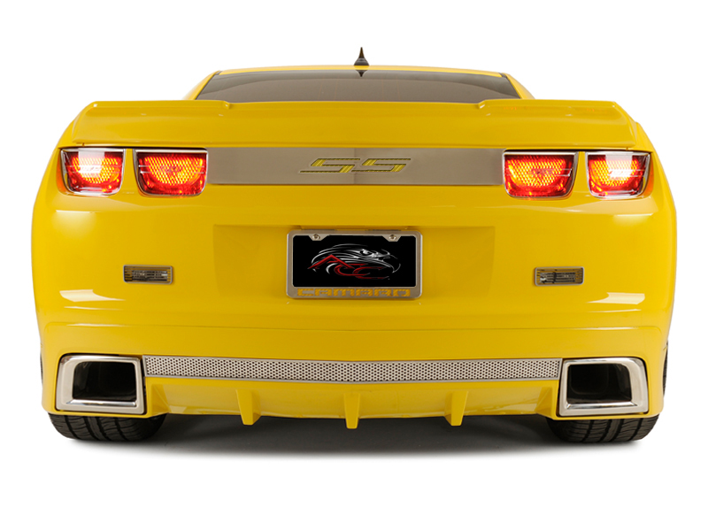 2010-2013 Camaro Trunk Lid Plate "SS" Style Brushed Satin, Black ; Fits all 2010-2013 Camaro Coupe and Conv