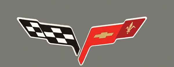 C6 Corvette 6" X 2" C6 CROSSFLAG Decal