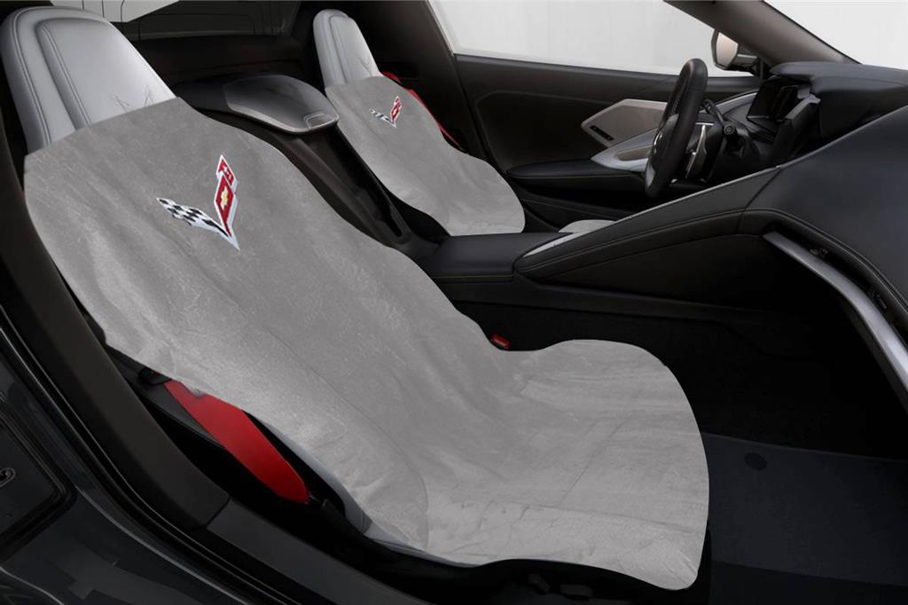 C8 Corvette Stingray 2020-2022 Seat Armour / Savers Grey with C8 Logo