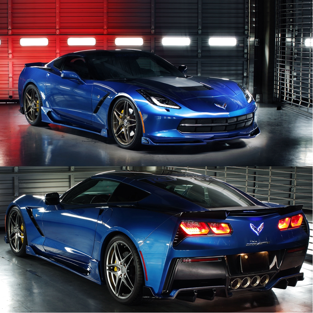 C7 Corvette Stingray Custom Body Styling 5 Piece Kit, Carbon Fiber fits Base C7, Z51