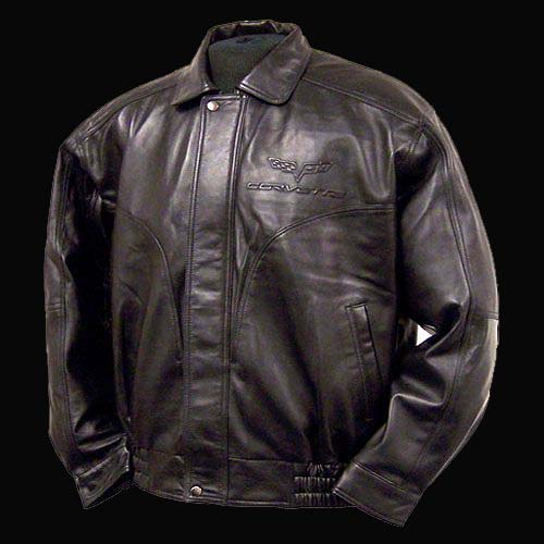 C6 Corvette Men's Leather Jacket with C6 Emblem : 2005-2013