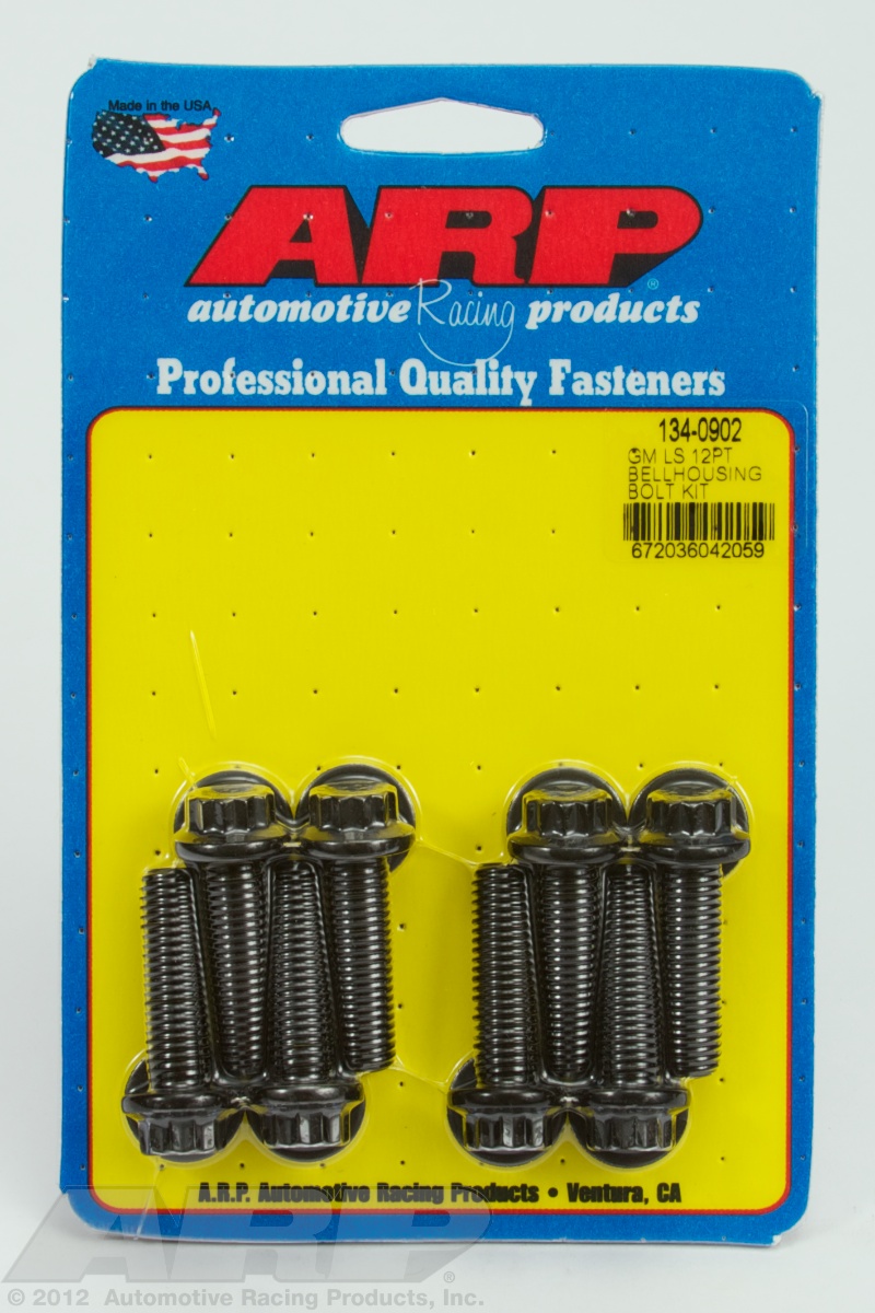 ARP GM LS 12 pt Bellhousing Bolt Kit, Black Oxide Corvette, Camaro