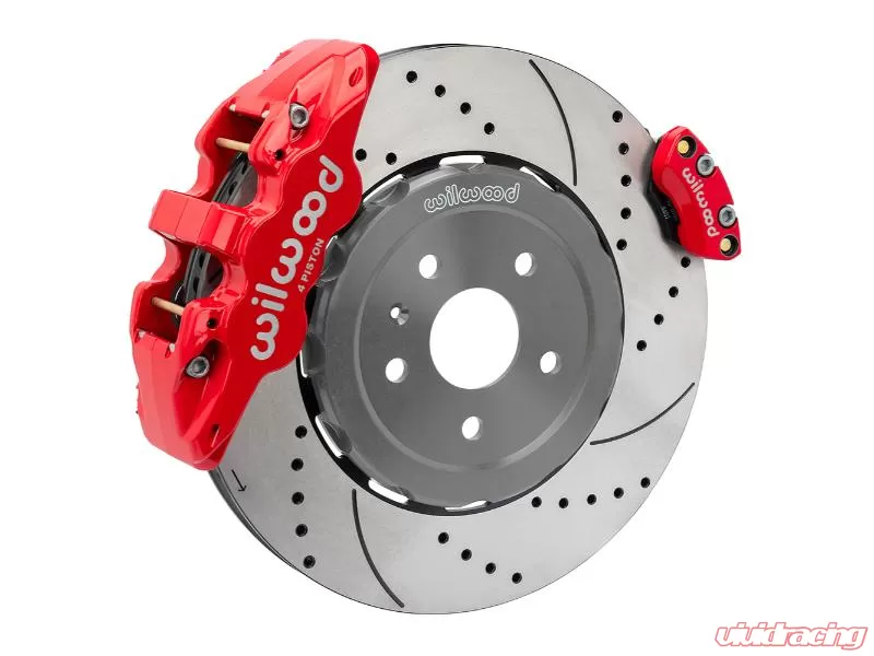 Wilwood 15.00inch Red Drilled AERO4 / EPB Dynamic Rear Kit w/ Lines Corvette C8 2020+