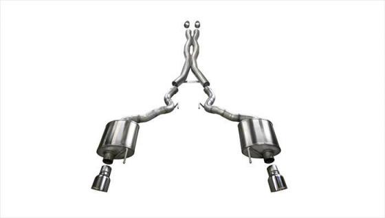 3.0 Inch Cat-Back Xtreme Dual Exhaust 4.5 Inch 15-17 Ford Mustang GT Convertible 5.0L V8 Stainless Steel Corsa Performance