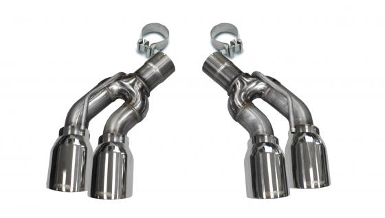 Two Twin 4.0 Inch Clamps Included Dual Rear Exit For Corsa Cadillac CTS-V Exhaust Only Stainless Steel Corsa Performance