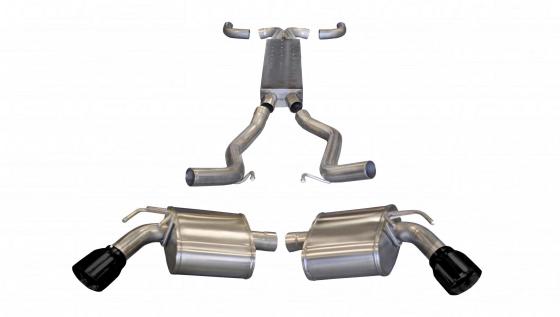 2.5 Inch Cat-Back Plus X-Pipe Sport Exhaust Dual Rear Exit 4.0 Inch Black Tips 11-13 Chevrolet Camaro SS Convertible Auto Trans