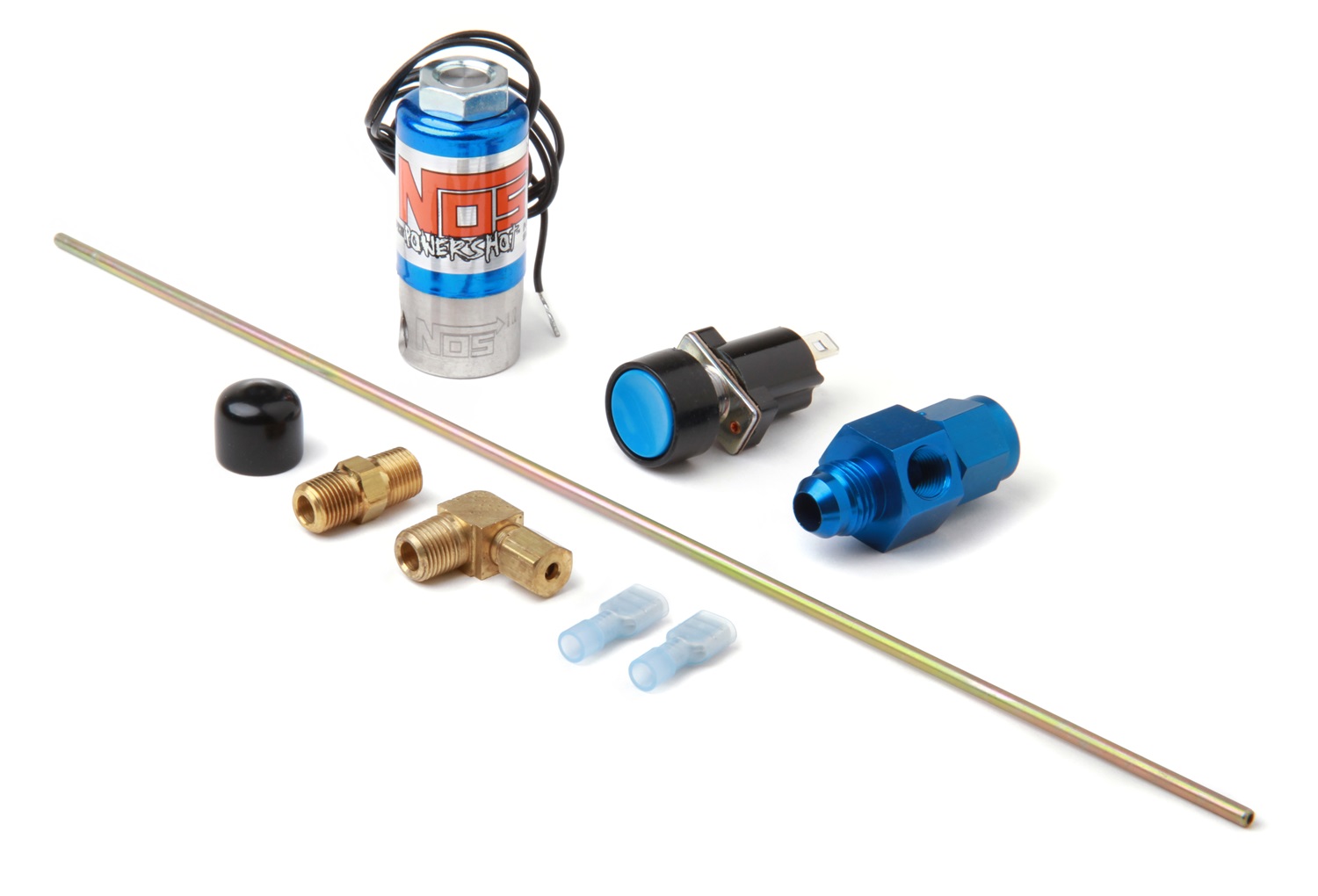 NOS Ntimidator™ Illuminated Dual BLUE LED Nitrous Purge Kit Nitrous Kit w/-4AN Feed Line