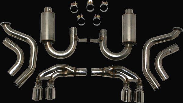 1997-2004 C5 & Z06 Corvette Exhaust System, Axle Back w/ Quad Round Tips, Auto Pros