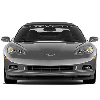 C6 Corvette GM Silver "CORVETTE" Decal for the Windshield