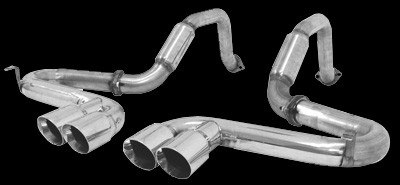 1997-2004 C5 & Z06 Corvette  B&B Tri-Flow Bullet Exhaust System with Quad 4" Round Tips