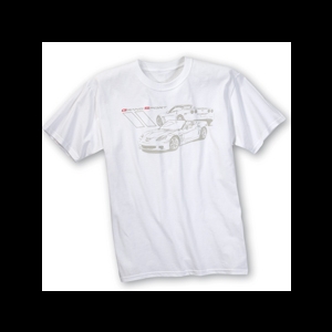 Corvette Grand Sport Outline Tee - Whiteout