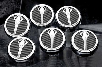 C7 Corvette 14-19 Engine Cap Cover - Slotted Carbon Fiber - Set Of 6, Manual Transmission