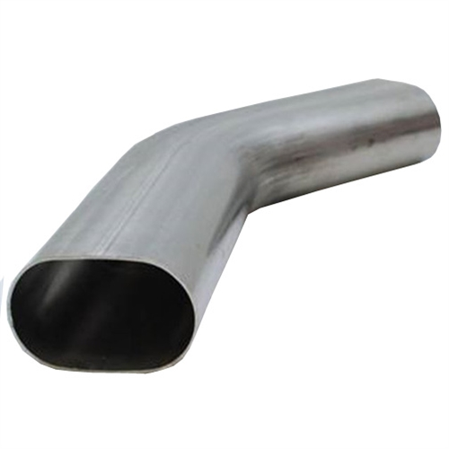 Universal  All 3" Oval Exhaust Tubing, Horizontal, 45^ bend, 4.50 inch Bend Radius