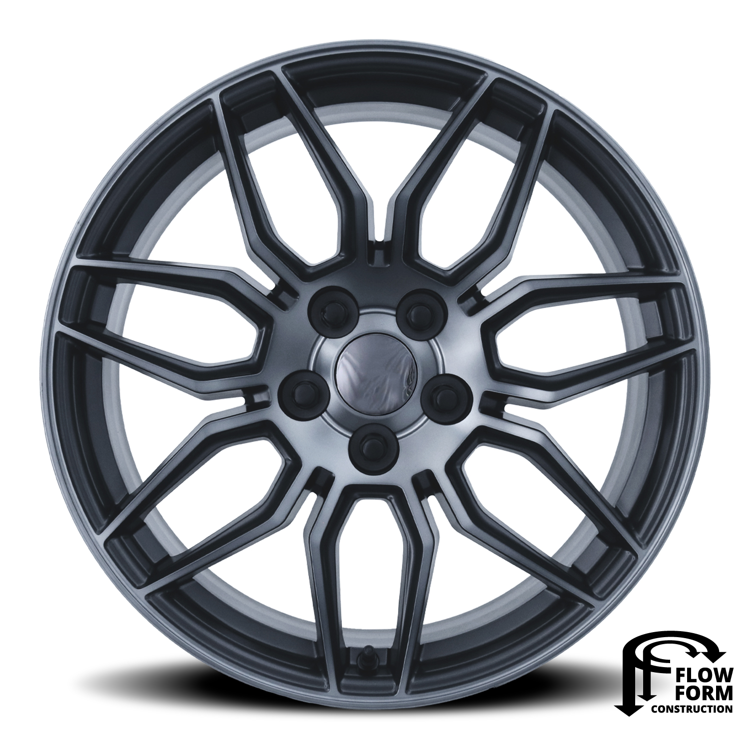 C8 Corvette Z06 Style Reproduction wheels FR401F, 19x10  FLOW FORMED Titanium Machined Face