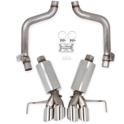 C7 Corvette Hooker Blackheart Axle-Back Exhaust Kit with Mufflers, Polsihed Tips