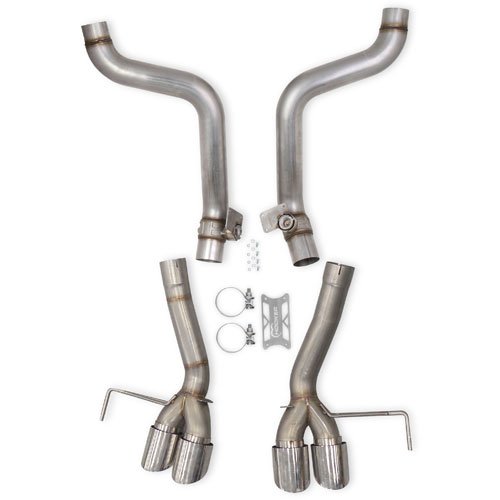 C7 Corvette Hooker Blackheart Axle-Back Exhaust Kit withOUT Mufflers, Quad Split Rear Polished Tips