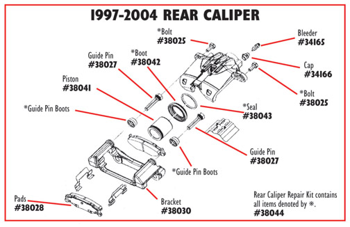 C5 Corvette, Brake Pad Kit. Rear