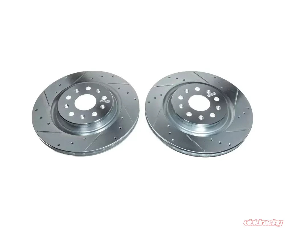 Power Stop Pair Rear Evolution Drilled & Slotted Rotor Chevrolet C8 Corvette Stingray 2020-2024