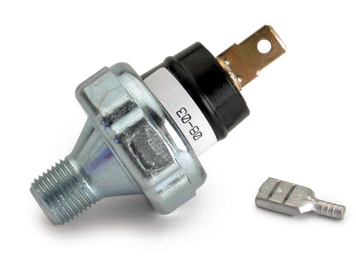 Auto Meter Pressure Switch, 15 psi On, 18 psi Off, 1/8" NPT Male, Oil, Each