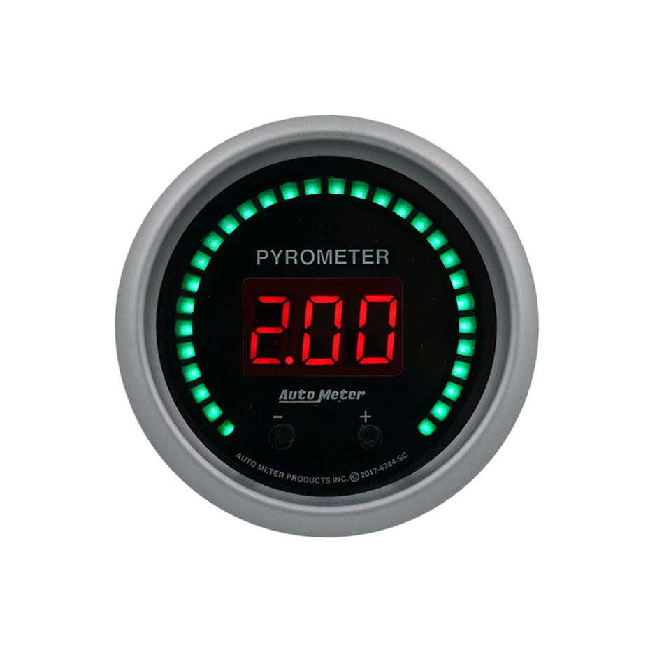 Auto Meter EGT Gauge, Sport-Comp Elite, Digital, Electric, 0-2000 Degree F, 2-1/16 in, Black Face, Each