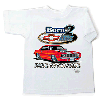 Camaro Born 2 Cruz White Youth Tee -10/12 -BBKS010T