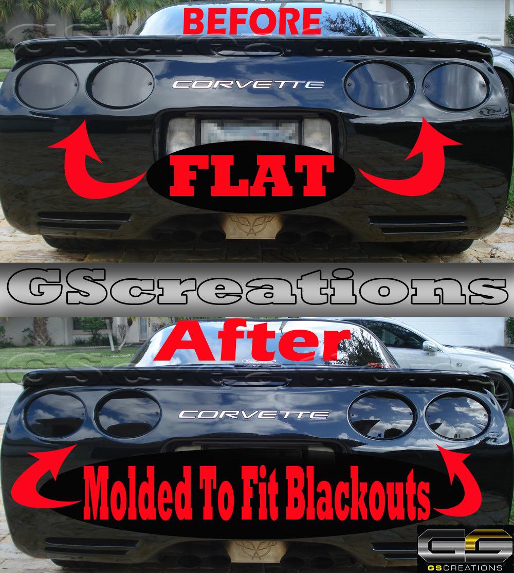 C5 & Z06 Corvette 7pc. Rear Blackout Kit - 97-04, Molded Style Leneses