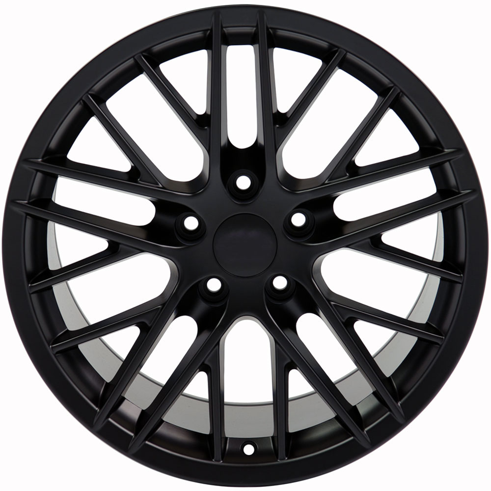 18" Replica Wheel fits Chevy Corvette,  CV08A Satin Black 18x10.5