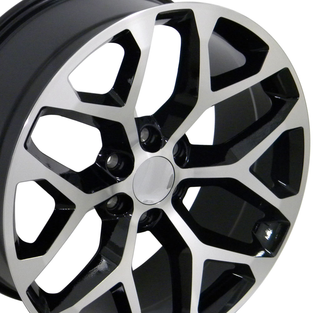 20" Replica Wheel fits GMC Sierra,  CV98 Black Machined 20x9