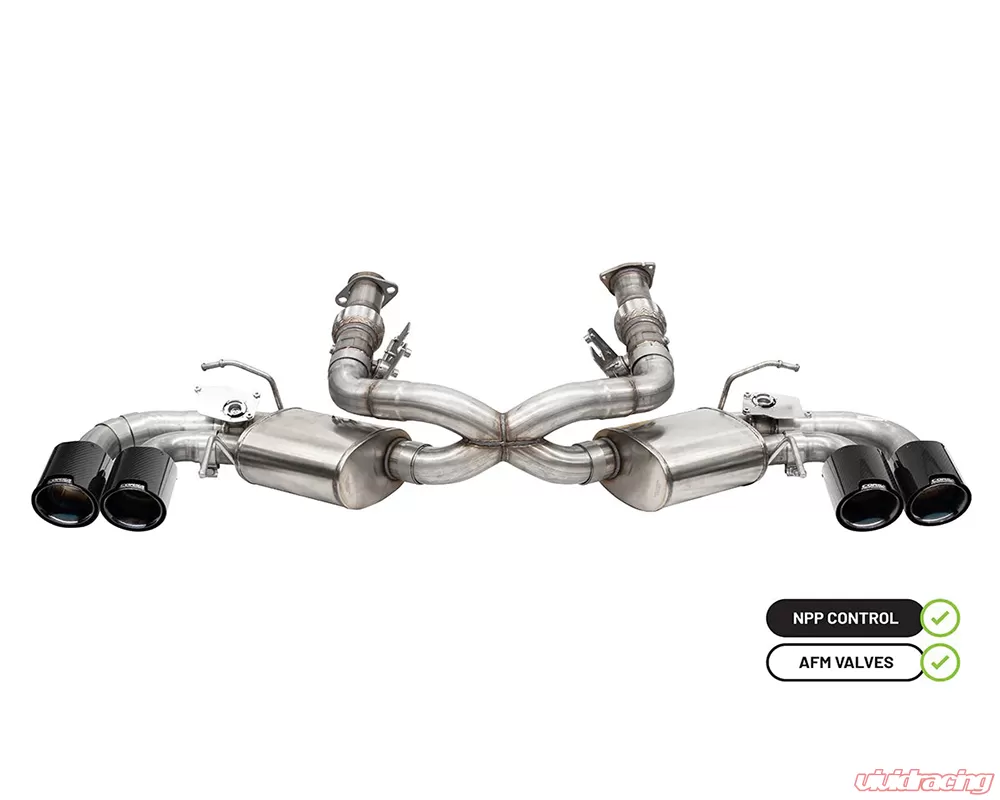 Corsa 3" Valved Catback w/ NPP & 4.5" Carbon Fiber Black PVD Tips Chevrolet Corvette C8 2020-2024