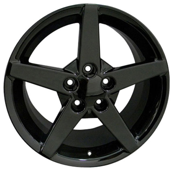 C6 Corvette Early Style Wheels 18x9.5 Black Fitment for C5/C6 Corvette, Pair with Black Lugs