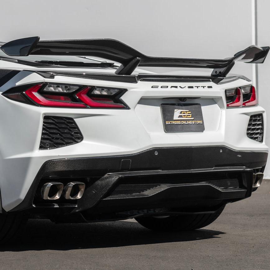 Corvette C8 Z06 Package Rear High Wing Spoiler, All Carbon Fiber