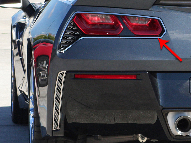 2014 C7 Corvette Stingray Taillight Trim Ring 2Pc Polished