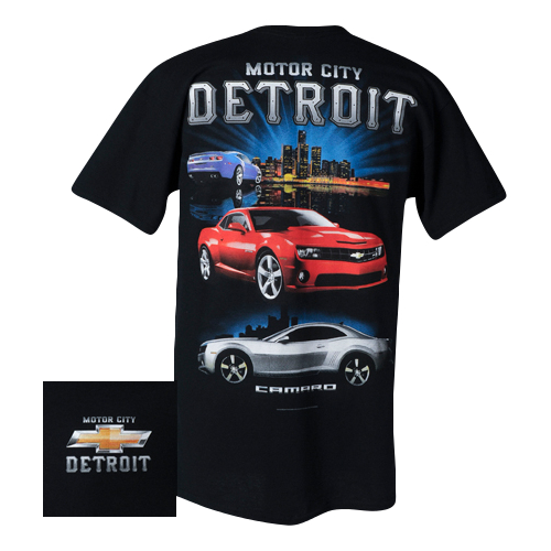 2010+ CAMARO MOTOR CITY DETROIT  T-Shirt, Black