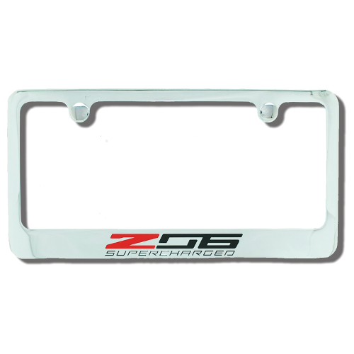 C7 Corvette Z06 Supercharged Chrome License Plate Frame