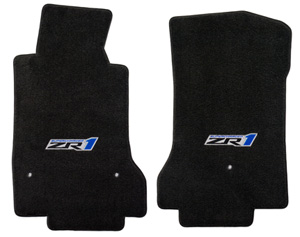 C6/ZR1 Corvette Floor Mat Set - w/ Emblem : ZR1 2007-2013 Hook Style