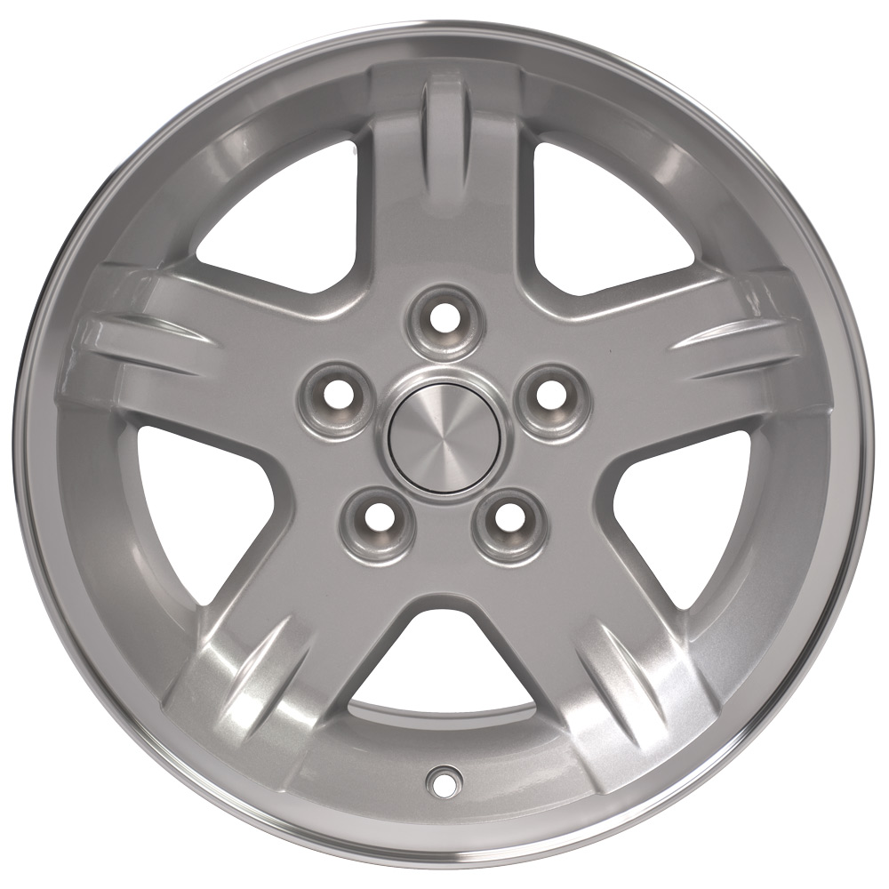 15" Fits Jeep,  Wrangler Wheel,  Silver Mach'd Lip 15x8