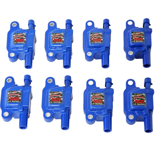 GM LT Series Coil, Cars 80KV, C7, C8 Corvette, Gen 6 Camaro, Set of 8, Blue Body