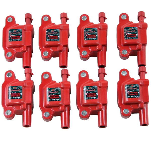 GM LT Series Coil, Cars 80KV, C7, C8 Corvette, Gen 6 Camaro, Set of 8, Red Body