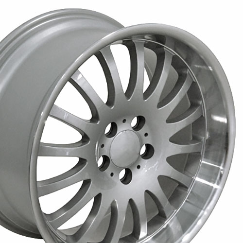 18" Replica Wheel fits Mercedes, Benz C, Class,  MB12 Machined Lip Silver 18x8