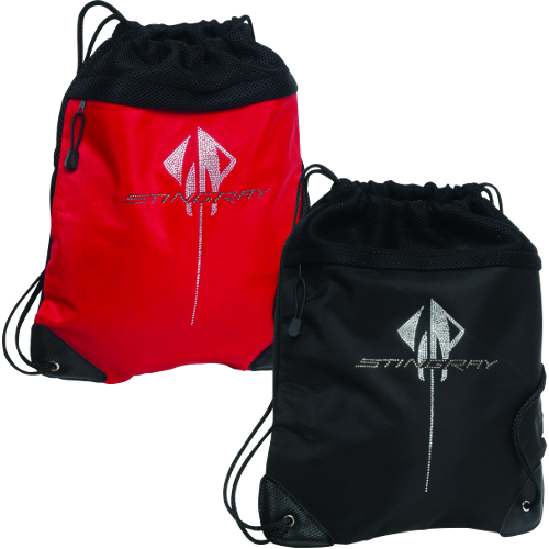 C7 Corvette Stingray Rhinestone Sling Draw String Bag, Backpack