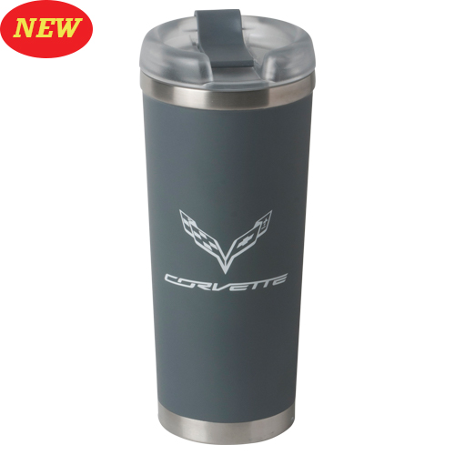 C7 Corvette Crossed Flag Logo 24 Oz BROOKLYN  Travel Thermal Stainless Steel Mug, Tumbler