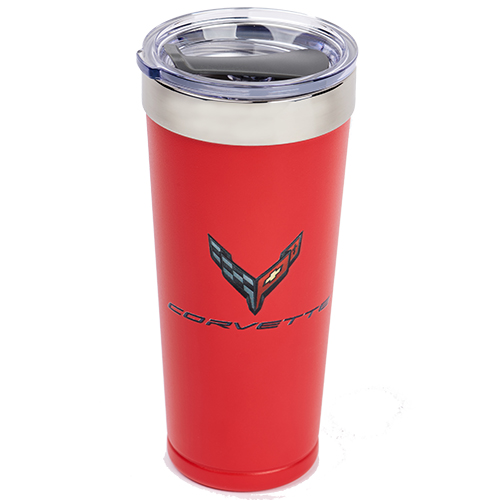 C8 Corvette, Next Gen Corvette 20.9 oz Polar Tumbler with New C8 Flag Emblem