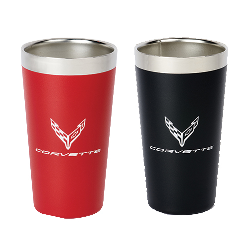 C8 Corvette, Next Gen Corvette OMNI STEEL PINT with New C8 Flag Emblem