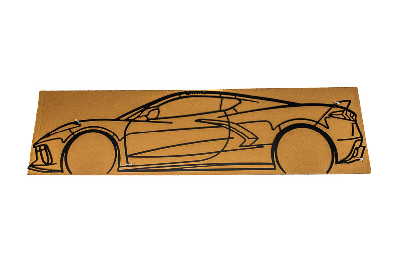 C8 Corvette Z51 Stingray Metal Wall Art, 24 In Size