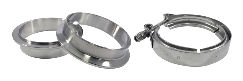 Torque Solution Stainless Steel V-Band Clamp & Flange Kit: 2.75" (70mm)