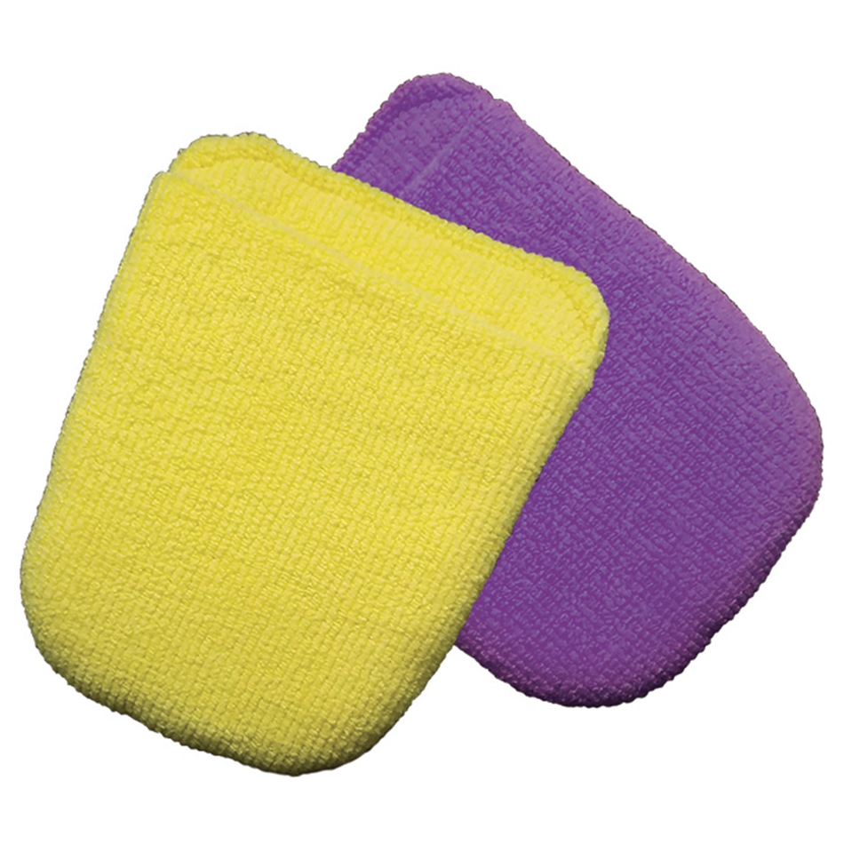 WIZARD PRODUCTS Applicator Pad, Polish Applicator, Microfiber, Purple/Yellow, Pair